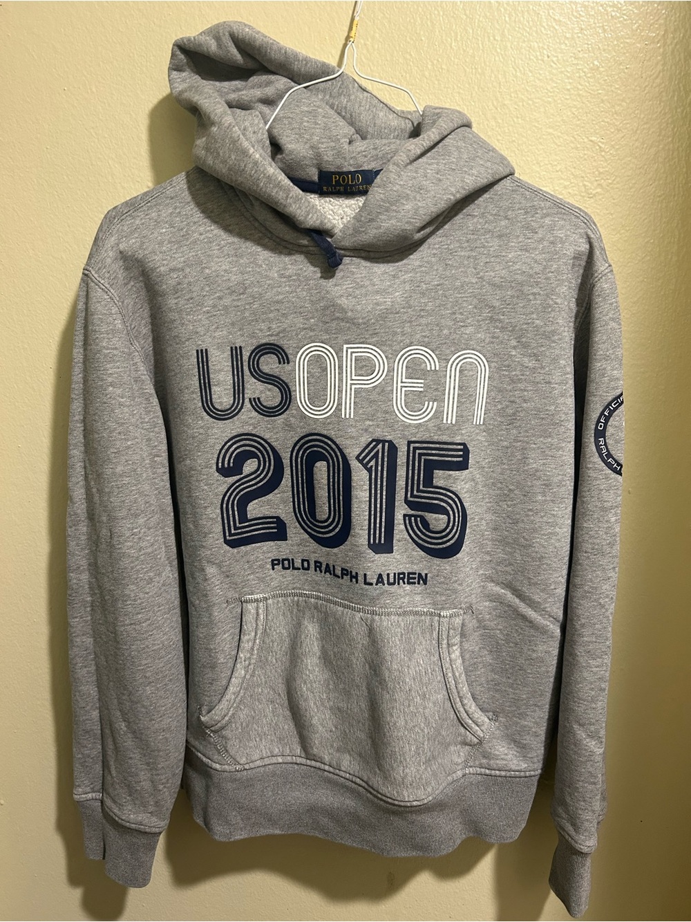 Polo by Ralph Lauren Gray US Open 2015 Pullover Hoodie with Navy Print